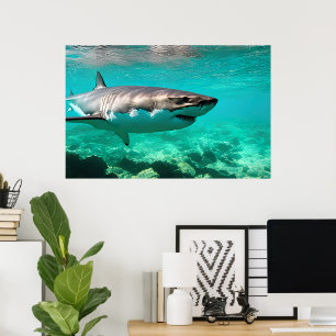 Poster Predator tropical : Grand requin blanc