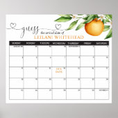 Poster Prédictions Baby shower Cutie Oranges (Devant)