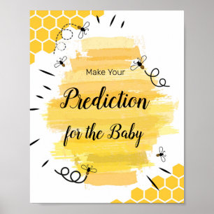 Poster Prédictions de l'aquarelle des abeilles pour bébé
