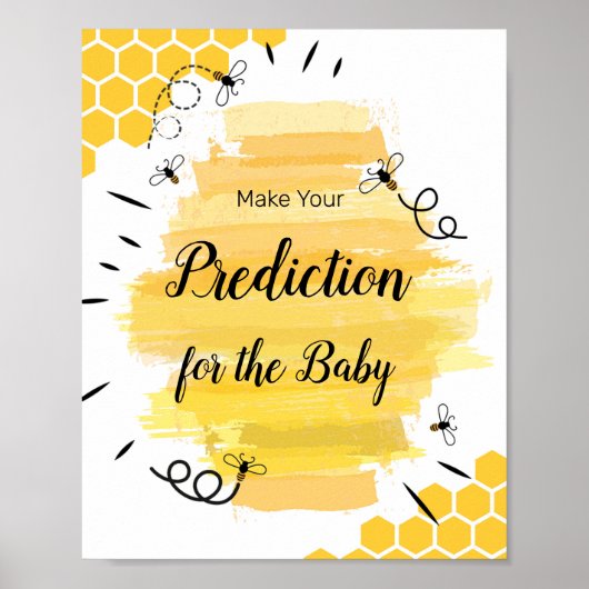 Poster Prédictions de l'aquarelle des abeilles pour bébé (Devant)