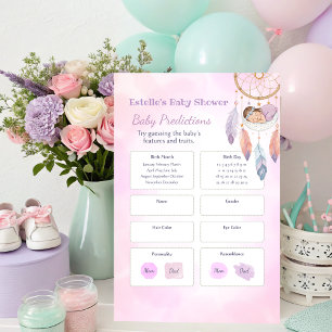 Poster Prédictions du Baby shower Watercolor Dreamcatcher
