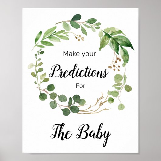 Poster Prédictions florales de verdure pour bébé signe (Devant)