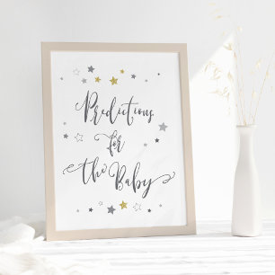 Poster Prédictions pour bébé Baby shower non sexiste