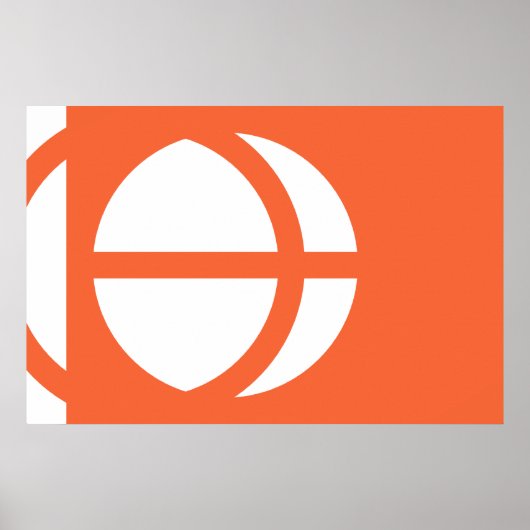 Poster Préfecture de Nagano, drapeau du Japon (Devant)