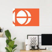 Poster Préfecture de Nagano, drapeau du Japon (Bureau à domicile)