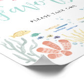 Poster Préfère La Baleine Rose Sous Le Signe Mer (Coin)