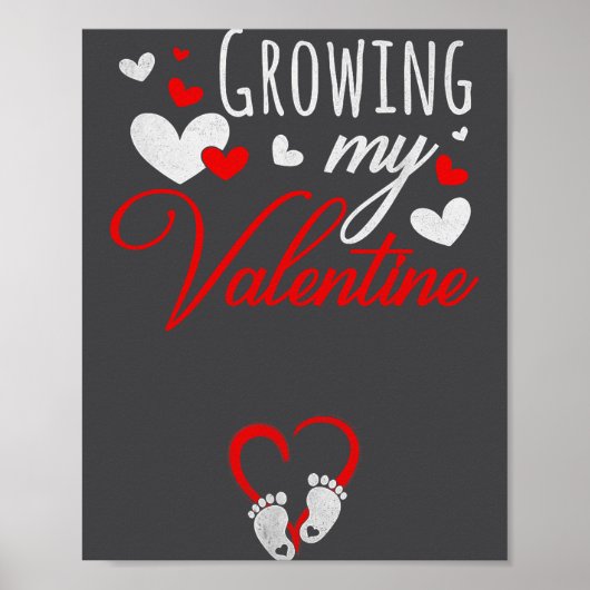 Poster Pregnancy Announcement New Mom Growing My Valentin (Devant)