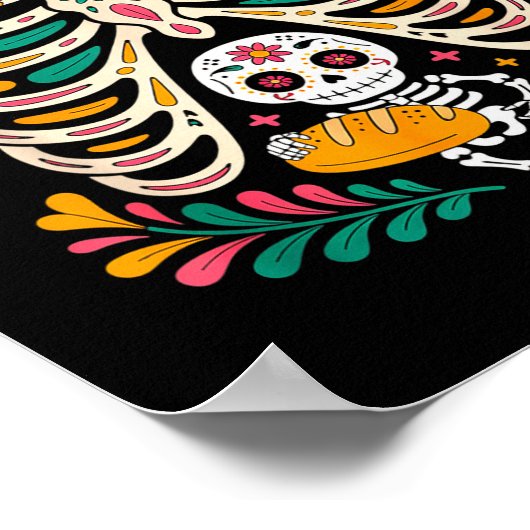 Poster Pregnancy Skeleton Dia De Los Muertos Mexican Bell (Coin)