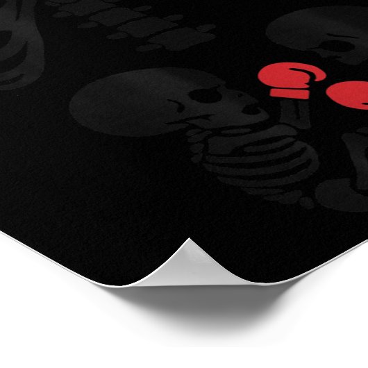 Poster Pregnant Skeleton Twin Halloween Skeleton Boxing T (Coin)