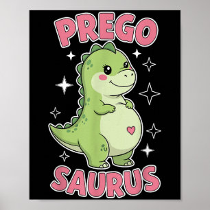 Poster Pregosaurus Cute Retro Mommy Dinosaur Grossesse An