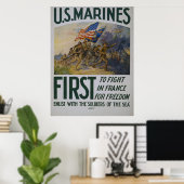 Poster Premier à combattre l'affiche de USMC (Bureau à domicile)