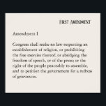 Poster Premier amendement Constitution Liberté d'expressi<br><div class="desc">Texte : L'amendement I Le Congrès ne fait pas de loi sur l'établissement d'une religion, ni sur l'interdiction de l'exercice libre de cette religion, ni sur l'abrogation de la liberté d'expression, ou de la presse, ni sur le droit du peuple de se réunir pacifiquement, et de demander au gouvernement une...</div>