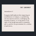 Poster Premier amendement Constitution Liberté d'expressi<br><div class="desc">Texte : L'amendement I Le Congrès ne fait pas de loi sur l'établissement d'une religion, ni sur l'interdiction de l'exercice libre de cette religion, ni sur l'abrogation de la liberté d'expression, ou de la presse, ni sur le droit du peuple de se réunir pacifiquement, et de demander au gouvernement une...</div>