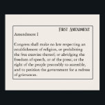 Poster Premier amendement Constitution Liberté d'expressi<br><div class="desc">Texte : L'amendement I Le Congrès ne fait pas de loi sur l'établissement d'une religion, ni sur l'interdiction de l'exercice libre de cette religion, ni sur l'abrogation de la liberté d'expression, ou de la presse, ni sur le droit du peuple de se réunir pacifiquement, et de demander au gouvernement une...</div>
