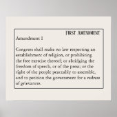 Poster Premier amendement Constitution Liberté d'expressi (Devant)