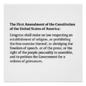 Poster Premier amendement de la Constitution (Devant)