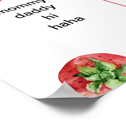 Poster Premier anniversaire de fraise (Coin)