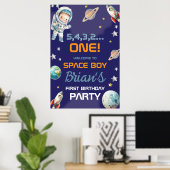 Poster Premier anniversaire de l'astronaute spatiale (Bureau à domicile)