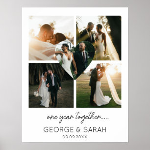 Poster Premier anniversaire de mariage photo d'un an ense