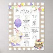 Poster Premier anniversaire du canard Jalon Anniversaire (Devant)
