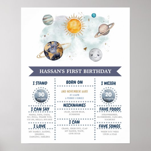 Poster Premier anniversaire Jalons Espace extra-atmosphér (Devant)