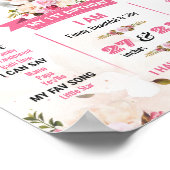 Poster Premier Anniversaire Pour Bébé Fille (Coin)