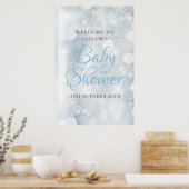Poster Premier Baby shower de flocons de neige / Accueil  (Cuisine)