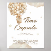 Poster Premier bébé Anniversaire Teddy Ours Beige Time Ca (Devant)