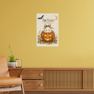 Poster Premier bébé de saison effrayante Halloween aquare