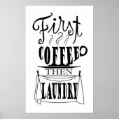 Poster Premier café puis lessive conception de devis créa (Devant)
