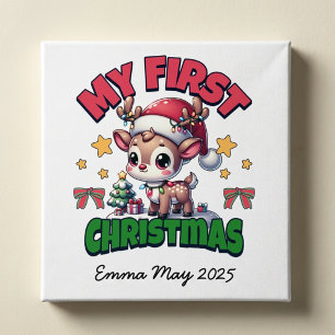 Poster Premier cerf de Noël brun personnalisé