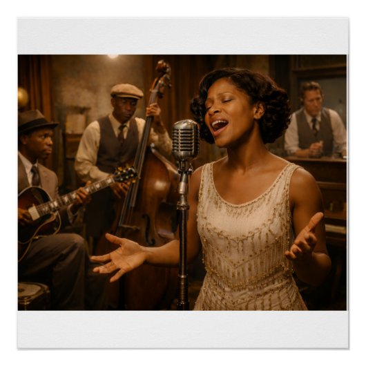Poster Premier enregistrement d'une chanteuse de blues (Devant)