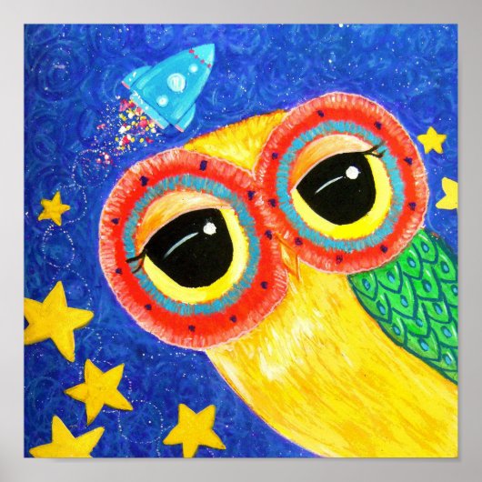 Poster Premier hibou dans l'espace (Devant)