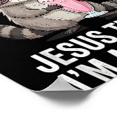 Poster Premier Jésus pense une conception de raton laveur (Coin)