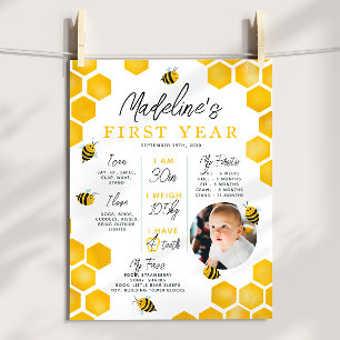 Poster Premier Jour d'abeilles 1ère année Anniversaire Ja