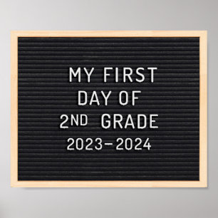 Poster Premier jour de 2e année signe Premier jour d'écol