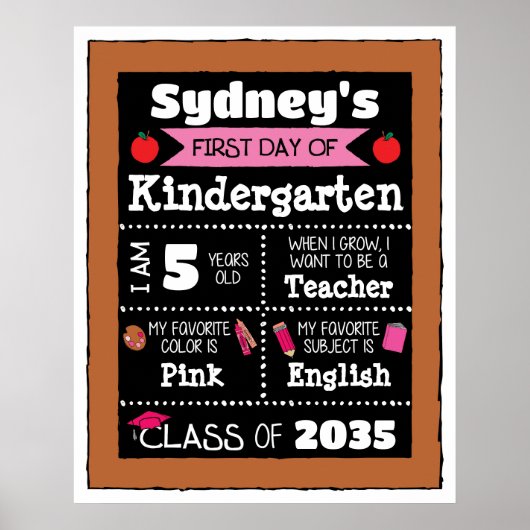 Poster Premier jour de la classe Signes Art étudiant - Ro (Devant)