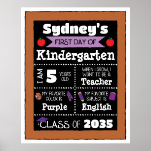 Poster Premier jour de la classe Signes Art étudiant - Vi