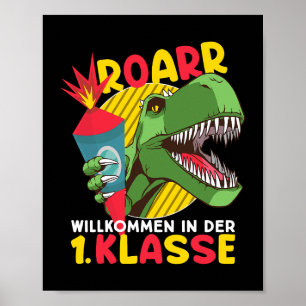 Poster Premier jour de l'enseignant Dinosaure de l'école