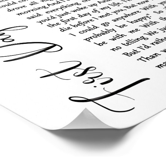 Poster Premier Jour De Ma Vie Chanson De Script Blanc Imp (Coin)