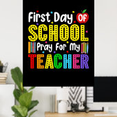 Poster Premier Jour De Prière À L'École Pour Mon Professe (Bureau à domicile)