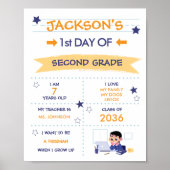 Poster Premier jour d'école pour garçons (Devant)