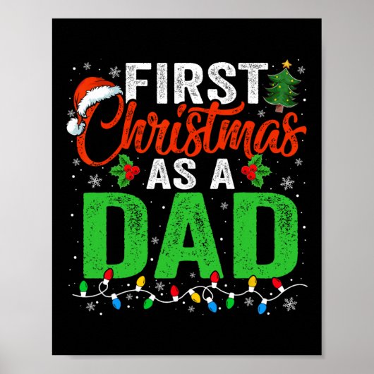 Poster Premier Noël Comme Papa Noël Éclairage Nouveau Pèr (Devant)