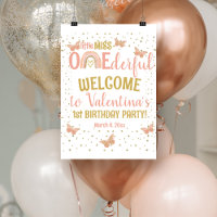 Premier ONE de la filleFête d'anniversaire papillo