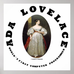 Poster Premier programmeur informatique d'Ada Lovelace Wo