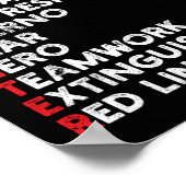 Poster Premier répondeur Pompier Mince Ligne rouge (Coin)