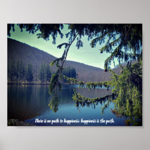 Poster Premier réservoir à travers les arbres Motivationn