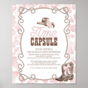 Poster Premier Rodéo 1er Anniversaire Rose Panneau de Cap