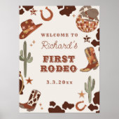 Poster Premier Rodeo Cowboy 1ère fête d'anniversaire Bien (Devant)