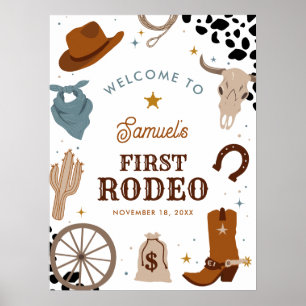 Poster Premier Rodéo Western Boy Premier anniversaire Bie